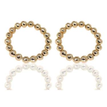 Imagem de Brinco de ouro 18k Bolas Argola - Elegancy Joias