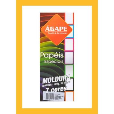 Imagem de Papel Sulfite A3 Ágape Moldura 120G-M² com 35 Folhas Formato 297X420MM Colorido