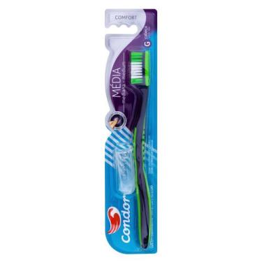 Imagem de Escova Dental Condor Comfort Média Cabeça Larga 2 Unidades
