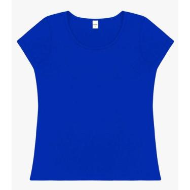 Imagem de Blusa Feminina Viscotorcion Básica Rovitex Azul, G, Azul