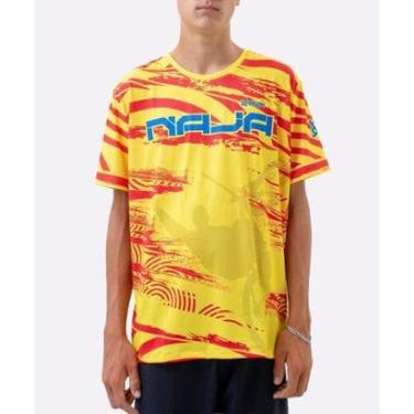 Imagem de Camiseta Masculina HUPI Bike Naja V10 Amarelo e Vermelho-Masculino
