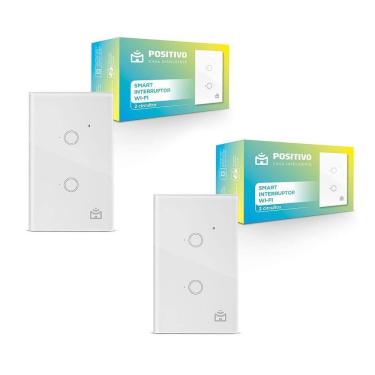 Imagem de Kit 2 Smart Interruptor Wi-fi Positivo Casa Inteligente 2 Módulos Touch 2300W 5A Bivolt...