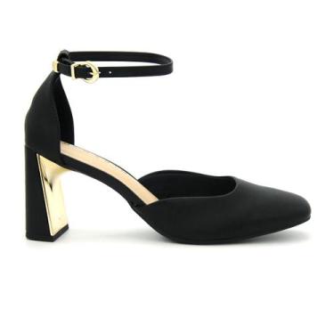 Imagem de Scarpin Ramarim Original 2518103 Sapato Salto Festa Feminino, 38, Pret