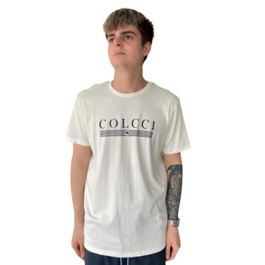 Imagem de Camiseta Masculina Colcci Slim Logo Estamapado, Off white, PP