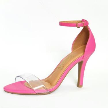 Imagem de Sandália sapato feminino Vizzano 6249.471 salto alto fino vinil, Pink 