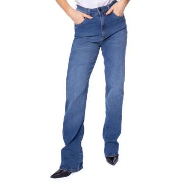 Imagem de Calça Jeans Feminina Max Denim Reta Premium Azul Escuro, Azul escuro, 