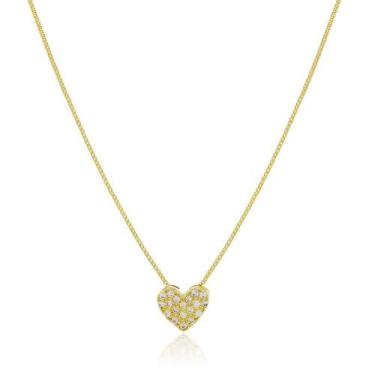 Imagem de Colar Mini Coração Cravejado Via - Banho Ouro 18K - Via Acessorios
