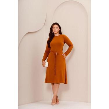 Imagem de Conjunto Feminino Midi em Moletinho  Blusa Manga Longa + Saia Cintura 