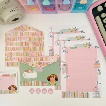 Imagem de Kit Papeis de Carta com Envelopes La Palomita Amor por Livros - BUENDI