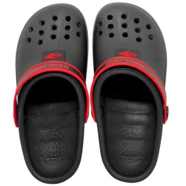 Imagem de Babuche Infantil Menino Fácil Calce Mormaii Kids, Preto, Vermelho, 31