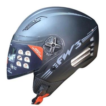 Imagem de Capacete Aberto com óculos interno FW3 X Open Limited, Preto, 56