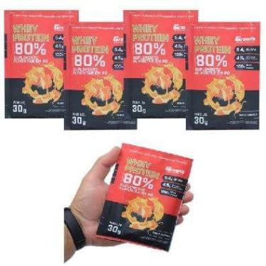 Imagem de 5 Sache Dose Whey Protein Growth Caramelo Viagem Dia A Dia - Growth Su