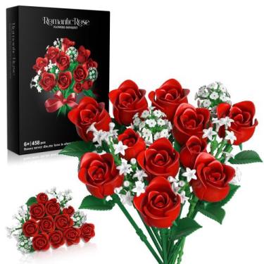 Imagem de Conjunto de Montar iLacven Buquê de Rosas Vermelhas Presente de Dia do