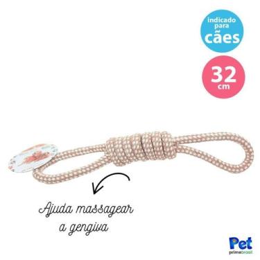 Imagem de Brinquedo Mordedor Corda Laço Duplo 32 Cm Para Cachorro - SAVANA PET