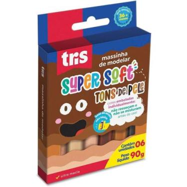 Imagem de Massinha De Modelar Super Soft 90g 6 Tons De Pele 901187 Tris