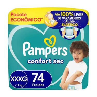 Imagem de Fralda Pampers Confort Sec Tam. XXXG (+19kg) 74 Unidades, XXXG, 74
