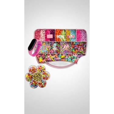Imagem de Kit Miçangas Infantil 3500 Pçs Montar Pulseiras Maleta - Congratulatio