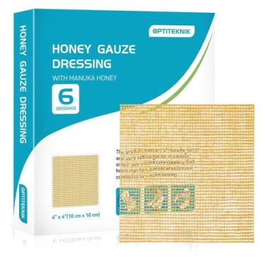 Imagem de Curativo de Gaze com Mel de Manuka OPTITEKNIK 10x10 cm 6 unidades
