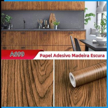 Imagem de Papel para Envelopamento Madeira A699 Liso Brilhante Lavável Auto Adesivo Resistente à Umidade Cor A699 OEM 3 Rolos