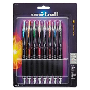 Imagem de uni-ball 40110 Signo Gel 207 Roller Ball Caneta Gel Retrátil Tinta Variada Média 8/Conjunto 8 Unidades (Pacote Com 1) Multicolorido