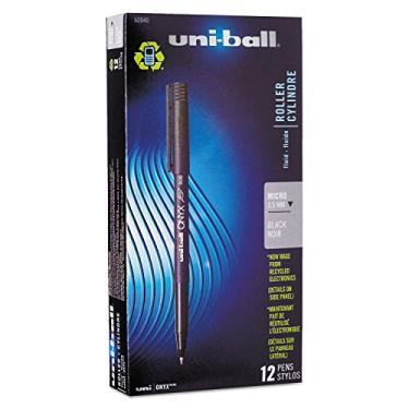 Imagem de Caneta Uni-ball 60040 Onyx Roller Ball Stick à base de tinta preta Micro dúzia