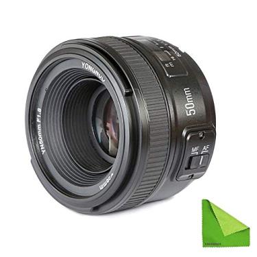 Imagem de YONGNUO YN EF 50mm f/1.8 AF Lens YN50 Abertura de Foco Automático para Câmeras Nikon como AF-S 50mm 1.8G com pano de limpeza