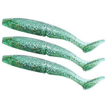 Imagem de 3 peças isca de pesca artificial de minhoca macia para peixes(#3 Prata Verde)