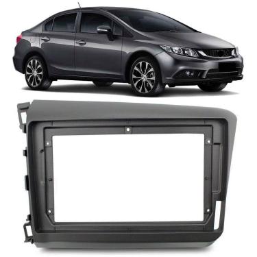 Imagem de Moldura De Painel 2 Din 9" Polegadas Honda Civic 2012 2013 2014 2015 2016 - Grafite