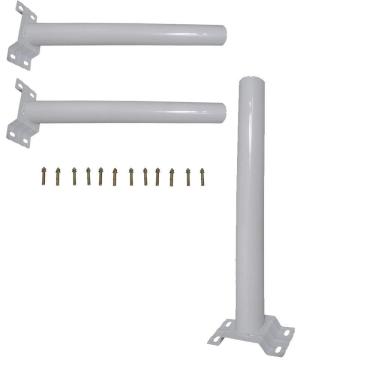 Imagem de Suporte Barra Poste Luminaria Solar Parede 3 unidades Rua Jardins Quintal