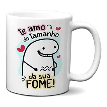 Imagem de Caneca Flork Namorados Fofos Te Amo Do Tamanho Da Sua Fome (Branca)