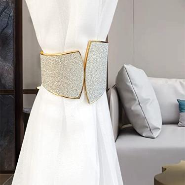 Imagem de Cortinas de luxo europeias leves com fivelas de cortina decorativas macias para sala de estar, 2