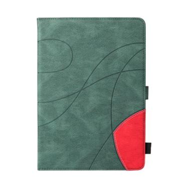 Imagem de ZiEuooo Capa protetora de couro requintada com cartão de mão para tablet Samsung Galaxy Tab A7 Lite S5e A 7.0 A 8.0 A 9.7 A 10.1 E 9.6 polegadas (Tab A 10.1 2016 T580 T585, verde)