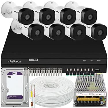 Imagem de Kit Cftv 8 Cameras Full Hd Dvr Intelbras 1216 2TB WD Purple