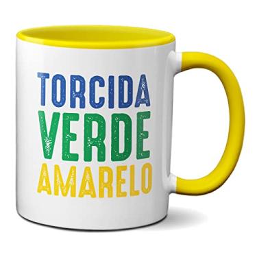 Imagem de Caneca Torcida Verde E Amarelo Copa Do Mundo Brasil Hexa (Amarela)
