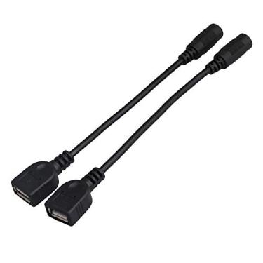 Imagem de BQLZR Cabo adaptador de extensão de fonte de alimentação CC fêmea para CC 5,5 x 2,1 mm pacote com 2 unidades