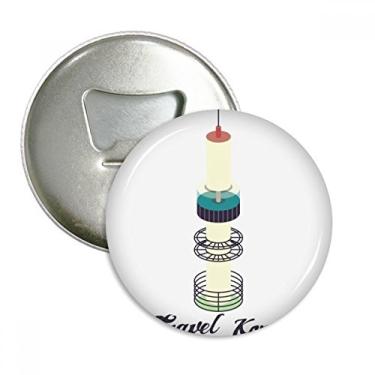 Imagem de Visiting Seoul Tower na Coreia do Sul Abridor de Garrafas Imã Emblema Multifuncional