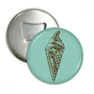 Imagem de Esboço de chocolate creme com cones de sorvete, abridor de garrafas, ímã de geladeira, emblema multifuncional