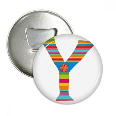 Imagem de Y Alfabeto laranja frutas bonito padrão abridor de garrafas ímã de geladeira emblema multifuncional