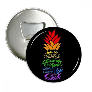 Imagem de Abacaxi LGBT Bandeira do Arco-Íris Abridor de Garrafas Emblema Multifuncional