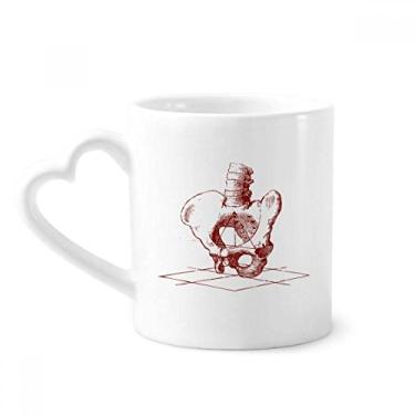 Imagem de Esqueleto humano Caneca de coluna de quadril café cerâmica copo de coração de vidro