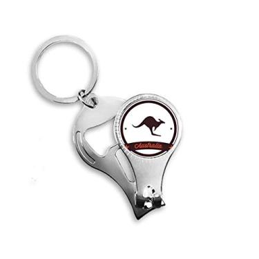 Imagem de Austrália Sabor Canguru Emblema Ilustração Alicate de Unha Anel Chaveiro Abridor de Garrafas Cortador