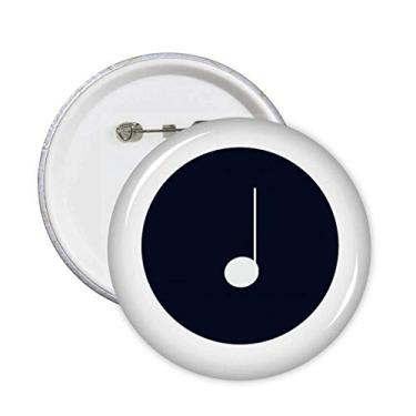 Imagem de Notas de virilha brancas musicais pretas, botão de crachá, redondo, decoração de roupas, 5 peças