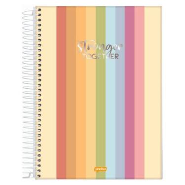 Imagem de Caderno Espiral Wish Colorido Uso Escolar Jandaia 80 Folhas