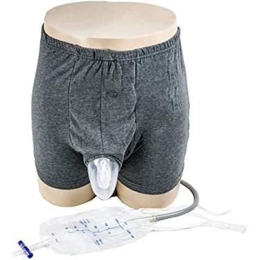 Imagem de Calças De Incontinência Usáveis ​​para Bolsa De Urina Para Homens, À Prova De Vazamento Urinário Para Perna, Gel De Sílica, Cateter Para Mictório, Bolsa Para Coleta De Urina,Cinza,S,Hilarious123