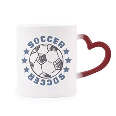 Imagem de Caneca de futebol futebol esportivo desenho sensível ao calor Caneca vermelha muda de cor