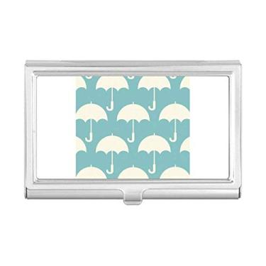 Imagem de Porta-cartão de visita com estampa de clima e guarda-chuva branco