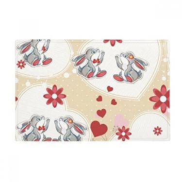 Imagem de DIYthinker Lindo tapete cinza de coelho para o dia dos namorados, tapete antiderrapante para porta de banheiro