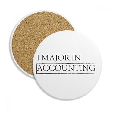 Imagem de Citação I Major In Accounting Porta-copos Caneca de mesa Pedra absorvente de proteção de mesa
