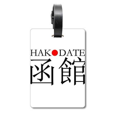 Imagem de Hakodate Japonês Nome da Cidade Vermelha Bandeira do Sol Bolsa Etiqueta de Bagagem Etiqueta de Bagagem Etiqueta para Bagagem
