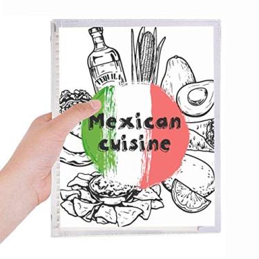 Imagem de Caderno de desenho de cacto com a bandeira nacional do México, diário de folhas soltas recarregável, papelaria